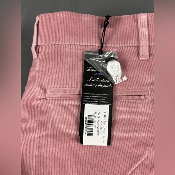 Greyson Golf Pants Appaloosa Corduroy 33 x 32 Quartz Pink